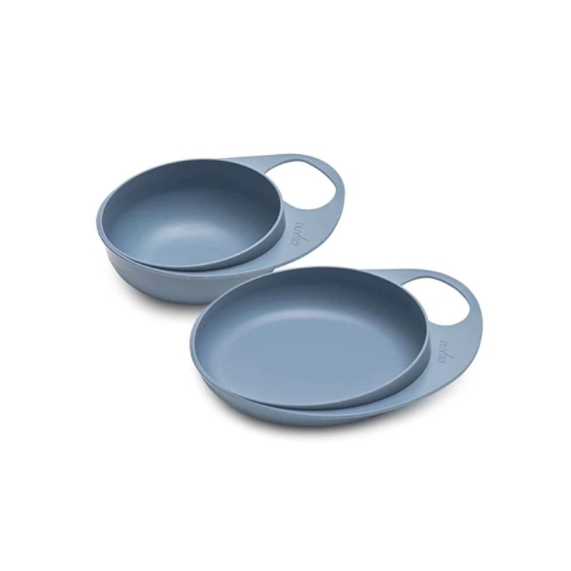 EASY EATING - Set ciotola e piattino 6m+ - POWDER BLU